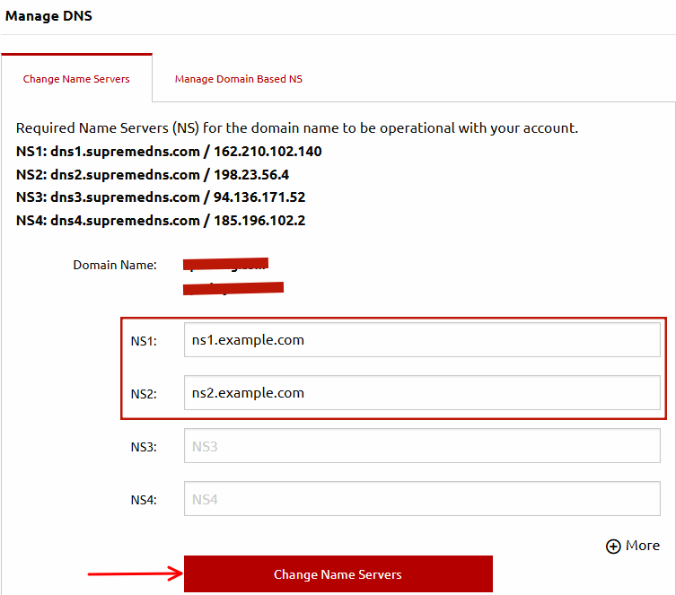 How to Change Domain Nameservers for TrexHost Registered Domains